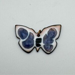 Liz Powers Artisan Enamel Butterfly Pendant Necklace | Handcrafted Wearable Art